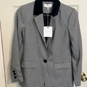 NewL'AGENCE Houndstooth Blazer with Black Accents